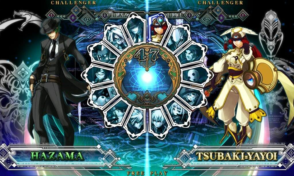 Blazblue Continuum Shift Character Screen